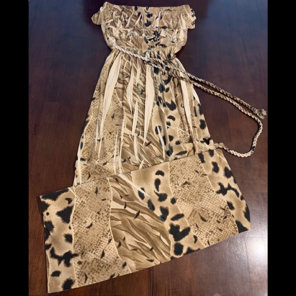 Womens long maxi tube dress w/tie